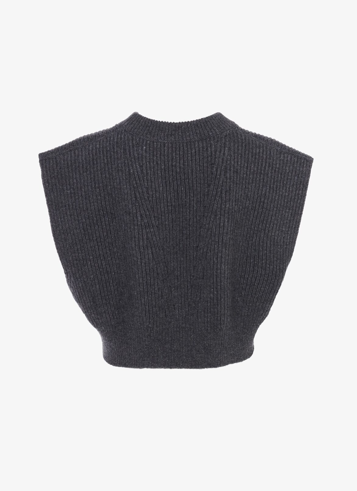 SLEEVELESS RIBBED SWEATER VEST ALAÏA DARK GREY SLEEVELESS RIBBED SWEATER VEST